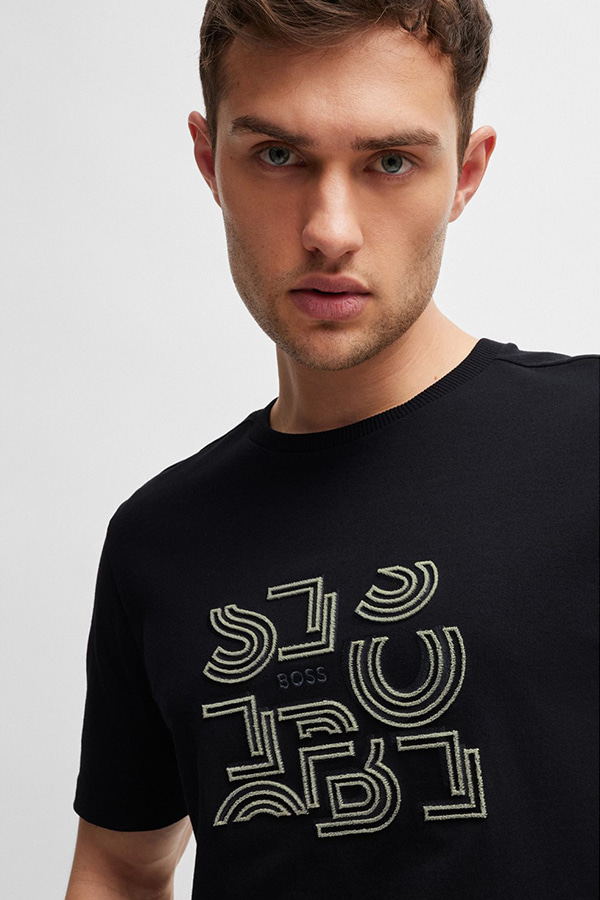 ΜΠΛΟΥΖΑ T-SHIRT BOSS - 001 ΜΑΥΡΟ